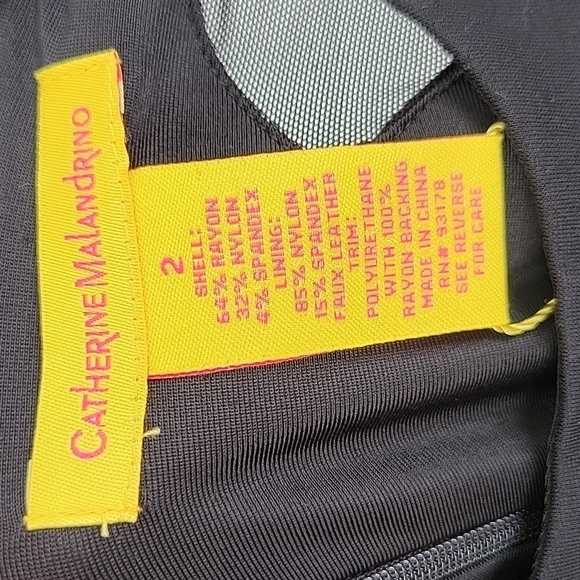 NWT Catherine Malandrino 2 Jacinta Black Mesh Midi Sheath Dress LBD Elegant Edgy - Picture 10 of 11